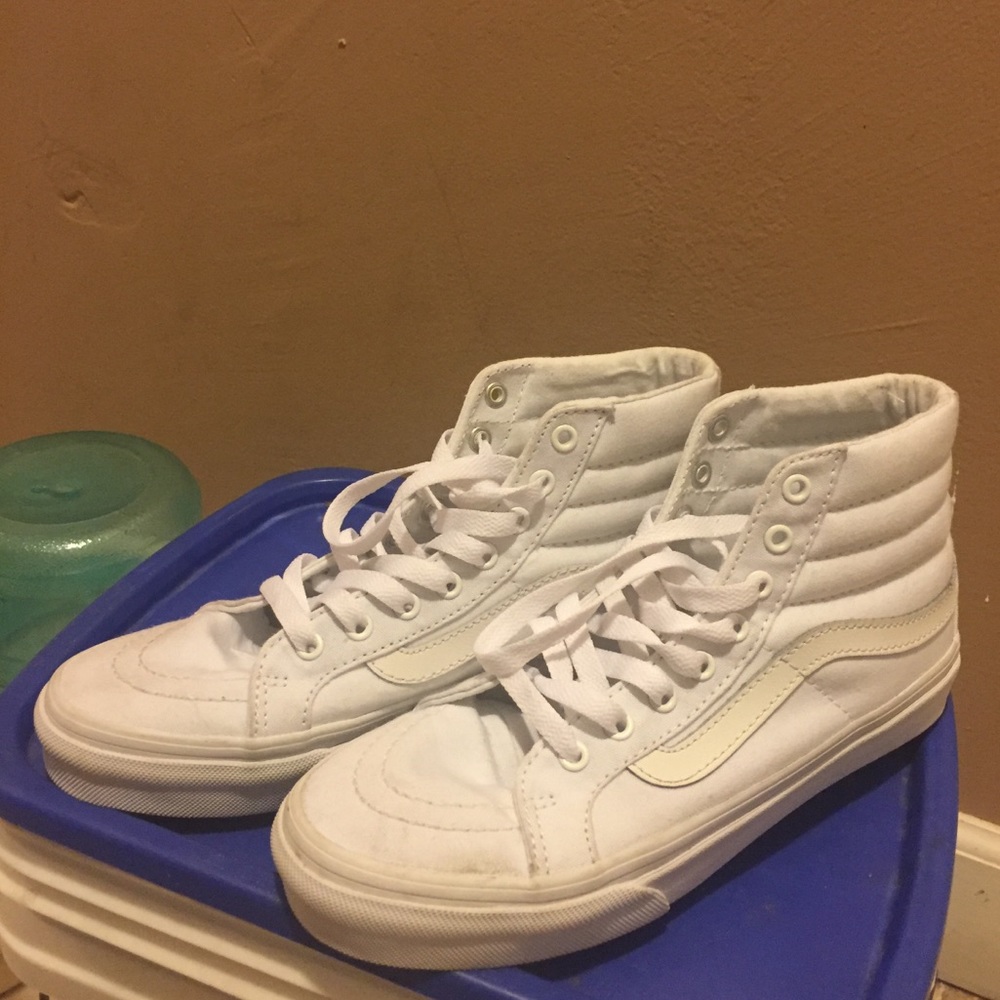 White Vans Old Skool High Tops